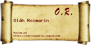 Oláh Rozmarin névjegykártya